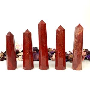 Juego de puntas de jaspe rojo de alta calidad, cristales pulidos naturales, obeliscos curativos, piedras decorativas para meditación energética, regalos. - Product Image 4
