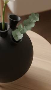 Jarrón redondo moderno negro fundido con múltiples orificios, jarrón creativo nórdico para arreglos florales, decoración para centro de mesa europeo. - Product Image 6