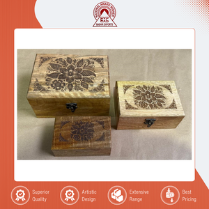 Exportador Líder en la Venta de Cajas de Madera de Mango Rectangulares Hechas a Mano de Alta Calidad para Almacenamiento en el Hogar y la Cocina, Cajas de Madera Tallada para Regalo - Product Image 2