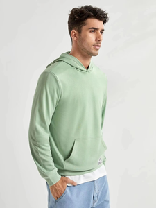 Custom Unisex Vintage Fashion <b>Hoodie</b> Pullover Sweatshirt Solid Color Embroidered 100% Cotton Fleece Quick Dry Loose Fit Winter - Product Image 3
