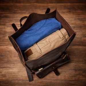 Mochila Enrollable de Cuero Genuino Vintage, Mochila de Viaje de Piel de Vaca, Gran Capacidad, Mochila Escolar Retro para Hombre LTBP-0047 - Product Image 5