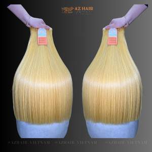 Factory Wholesale 100% Human Hair Bundles Double Machine Weft Yellow Color Remy Virgin Hair Cuticle Aligned Vietnamese Hair - Product Image 3