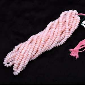 Cuentas de Rondelle lisas de ópalo de caramelo Rosa natural, cuentas de ópalo rosa de 8mm para fabricación de joyas, cuentas de piedras preciosas sueltas por fabricante directo - Product Image 4