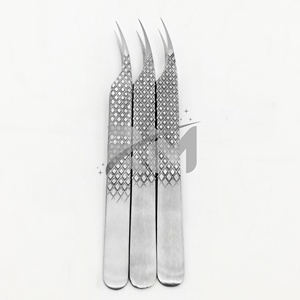 Pince à épiler de beauté RMI de haute qualité avec grip diamanté personnalisé, en acier inoxydable médical antistatique, pointue, pour cils (lot) - Product Image 1