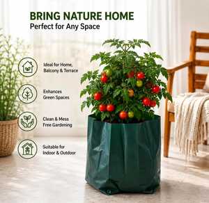 18 Gallon Grow Bag Black <b>Plastic</b> Grow Bags with Drainage Holes <b>for</b> Home Gardening - Product Image 3