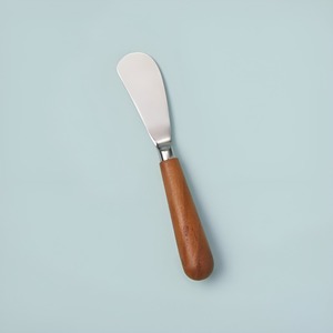 Couteau à beurre en acier inoxydable avec manche en bois, trancheur de fromage, ustensile pour desserts, toasts, petit-déjeuner, outils pour confiture et crème - Product Image 2