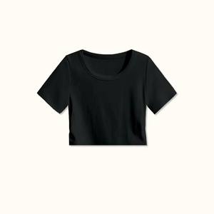 Camisetas Cortas Estampadas para Mujer, Peso de Tela Medio, Top Corto para Chicas Jóvenes y Mujeres, Diseño de Logotipo Personalizado de Marca de Verano, Camiseta Corta OEM - Product Image 2