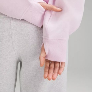 Sudadera de Mujer Rosa Claro con Cierre de Cremallera, Color Sólido, Mangas Largas, Cuello Alto, Transpirable, de Felpa Tejida, con Bolsillo - Product Image 5