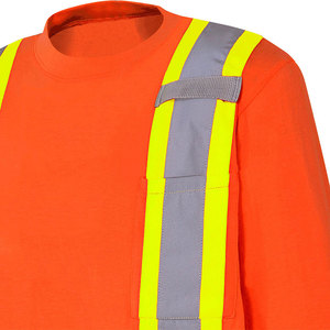Camiseta de Trabajo de Alta Visibilidad para Construcción, Manga Corta, Invierno, Reflectante, con Cinta Reflectante, Ropa de Seguridad - Product Image 6