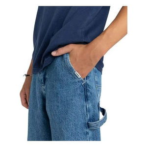 Jean Carpenter pour homme, bleu moyen, coupe droite, en denim, style utilitaire, coupe décontractée, pantalon décontracté pour le skateboard - Product Image 4