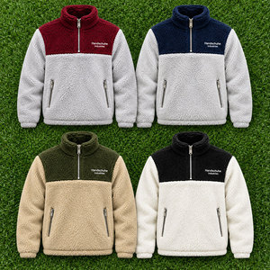 Chaqueta de Textura Suave con Doble Costura y Tela Elástica, Bolsillos Profundos, Chaqueta Sherpa de Invierno para Hombre - Product Image 5