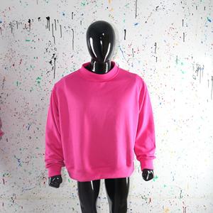 Sudadera de cuello alto color rosa intenso, 100% algodón, cuello ancho, URBAN PRODUCTIONS - Product Image 3