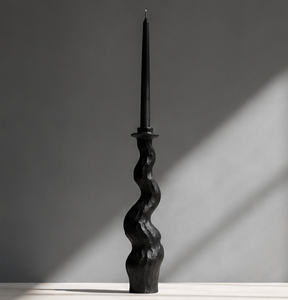 Black Powder <b>Coat</b> Flameless Wavy Aluminum Design Candlestick Holder for Home Wedding & Christmas Decoration - Product Image 1
