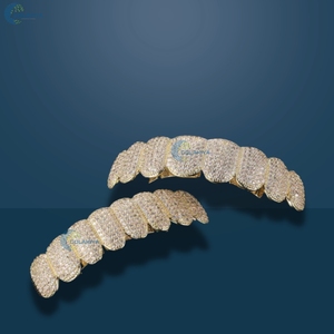 Grillz de Hip Hop con Moissanita Incolora, Estilo Rapper, Personalizado, para Hombre, 8 Dientes Superiores y 8 Inferiores - Product Image 4