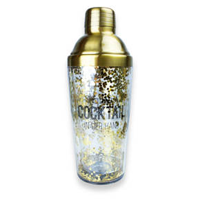 Royal Gold Glitter <b>Cocktail</b> Shaker in Premium Metal Perfect for Stylish Bartender <b>Kits</b> and Barware Accessories - Product Image 1
