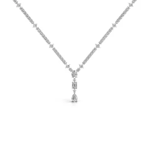 Collier pendentif HIPHOPSTAR en diamant de laboratoire en or 18 carats pour fiançailles, mariage, fête, 75 pierres multi-coupées - Product Image 1