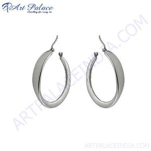 925 Sterling <b>Silver</b> <b>Hoop</b> Earring Plain Earring Latest <b>Silver</b> Earrings <b>Hoop</b> <b>Silver</b> Earrings - Product Image 2