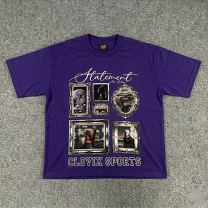 เสื้อยืดแฟชั่นทรงครอปผู้ชาย ทรงหลวม พิมพ์ลายกราฟิกศิลปะ ผลิตจากโรงงานโดยตรง - Product Image 1