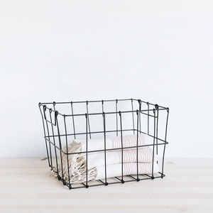 Modern Metal Wire Storage <b>Basket</b> with Open Grid Structure for Bathroom Towels <b>Linen</b> Storage and Home Organization - Product Image 3