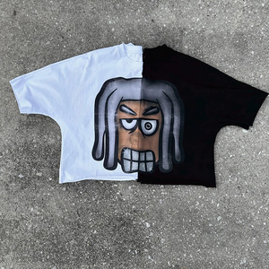 Cartoon Graphic Crop T Shirt Women Oversized Streetwear <b>Y2K</b> Printed Crop <b>Top</b> Custom Logo Tee - Product Image 2