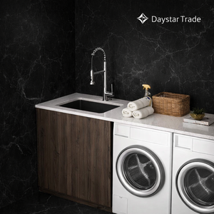 อ่างล้างจานเดี่ยวทรงสี่เหลี่ยมแบบฝังใต้เคาน์เตอร์ Daystar Trade ผลิตจากสแตนเลส 304 ขัดเงา ดีไซน์ทันสมัย ทำความสะอาดง่าย พร้อมก๊อกน้ำ - Product Image 4