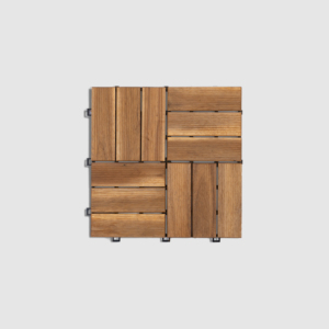 SMARTWOOD Nordic Luxury Weatherproof Brushed Acacia Decking <b>Tiles</b> Easy-Click Interlocking Square Anti-Slip Garden Patio Flooring - Product Image 5