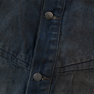 Trendy Retro Acid Wash Denim Men's Stand Bomber <b>Jacket</b> <b>Punk</b> Spray Painting Gradient Vintage Embroidered High Street Eco-Friendly - Product Image 4