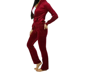 Women <b>Red</b> Hooded Spandex Lightweight Tracksuit Full Length Sleeve Side Pockets Regular Fit Casual Autumn Wear Most Selling - Product Image 4