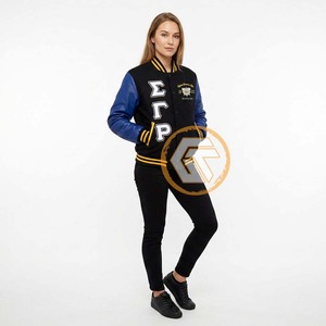 Blouson universitaire personnalisé en laine brodée Sigma Gamma Rho, respirant, 100 % coton, pour l'automne - Product Image 3