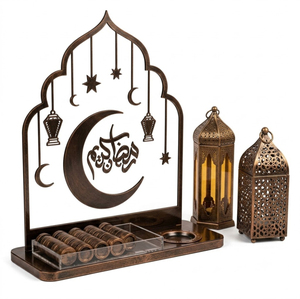 Wholesale Wooden Eid Mubarak Decor <b>LED</b> Light Hollow Crescent Moon <b>Stars</b> Night Lamp Islamic Muslim Party Supplies Ramadan Decor - Product Image 5