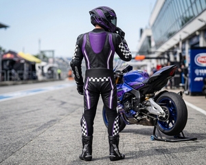 Combinaison de moto en cuir imprimé pour course, certifiée CE UKCA, cuir de vachette + cuir de kangourou, hiver, 1 pièce ou 2 pièces, classement AAA - Product Image 3