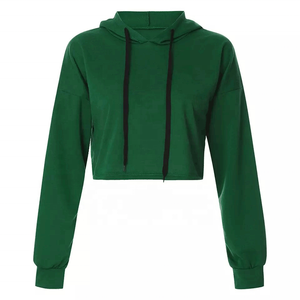 Sudadera Corta Deportiva Casual para Mujer, de Algodón y Poliéster, con Forro Polar, Diseño Sólido, Cierre de Cremallera, para Invierno, con Logotipo Personalizado - Product Image 5