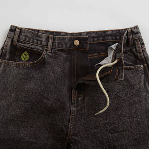 Pantalones cortos de mezclilla 100% algodón para hombre, holgados, con cremallera, bordados personalizados al por mayor, estilo baggy, para skate - Product Image 4