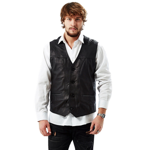 Professional Style Men Leather <b>Vest</b> Available in Adult Size Cow Skin Fashion Men Leather <b>Vest</b> For Sale - Product Image 2