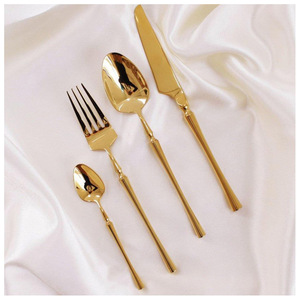 Ensemble de couverts en acier inoxydable de qualité supérieure avec manche martelé de luxe, poli miroir, forgé, pour table de mariage royal - Product Image 5