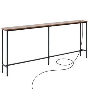 Mesa Consola Estrecha de Metal de 70.9 Pulgadas con Tomas de Corriente, Mesa de Entrada Larga de 1 Nivel, Mesa Estrecha para Detrás del Sofá con Características Especiales - Product Image 5