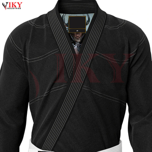 Uniforme de Jiu Jitsu BJJ de Color Negro Sólido, Cómodo, Hecho a Mano, Unisex, de Poliéster y Algodón, Kimono de BJJ para Artes Marciales - Product Image 5