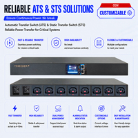 Commutateur de transfert statique (STS) ATS 5ms IEC C13 à verrouillage, 8 prises monophasées, sans interruption, avec réinitialisation, SNMP, vision industrielle mobile/Cloud