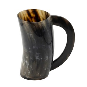 Handmade Ox Horn Mug Wholesale Leak-Free Eco-Friendly Buffalo Horn Drinking Tankard Medieval Style Custom Logo Viking <b>Beer</b> Mug - Product Image 2