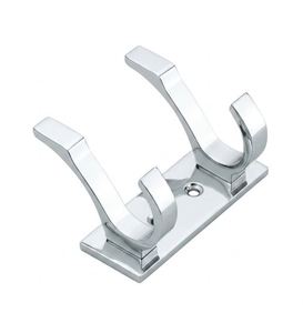 Promixo 016-2 Premium SS202 Gancho de Pared de Aluminio de 2 Puntas con Gancho de Tela, Resistente, Antioxidante, Ajustable, Ligero, Moderno, para Colgar en la Puerta - Product Image 1