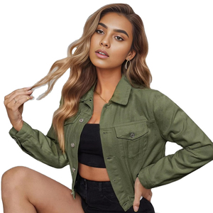 Women's Quilted Button Jacket Loose Style Windproof Waterproof Washed <b>Jeans</b> Material Sustainable for Autumn Womens Denim - Product Image 1