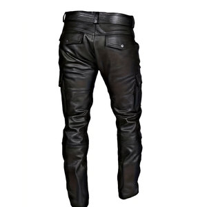 High Quality Manufacturer New Best Material Professional Logo New Design Men's Leather <b>Canvas</b> Casual Pants Elastic Waist - Product Image 2