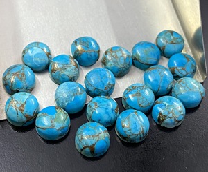 Turquesa Azul Cobre, Gema Cabujón de Corte Redondo Suelta 5mm/6mm/7mm/8mm/10mm/12mm/13mm/14mm/15mm/16mm/18mm/20mm/22mm/24mm/25mm - Product Image 2
