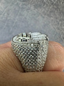 <b>Mens</b> Hip Hop Moissanite Cluster <b>Ring</b> Gold Plated 925 Sterling <b>Silver</b> Pinky <b>Ring</b> Bling Jewelry Luxury Design Anniversary - Product Image 2