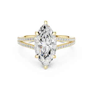 Componente de Anillo Halo Redondo Marquise Personalizado, Diseño de Anillo con Gema Redonda de Múltiples Tamaños, Distribución de Anillos, Diseño Pre-Producción - Product Image 1