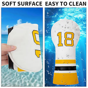 Fundas de cuero PU resistentes al agua para palos de golf, funda protectora de alta calidad para la cabeza del driver de golf, funda de golf con estilo. - Product Image 6