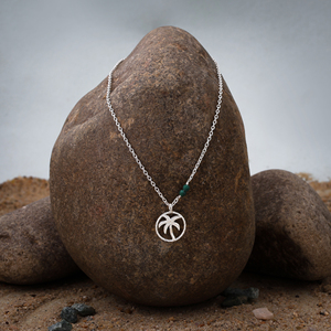 Collier palmier en argent sterling 925 – Bijoux côtiens tropicaux avec pierres précieuses - Product Image 3
