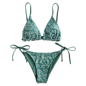 Ensemble de bikini brésilien de haute qualité - Maillot de bain femme entièrement personnalisé, couleur unie sublimée, avec soutien-gorge à cordon réglable - Product Image 6