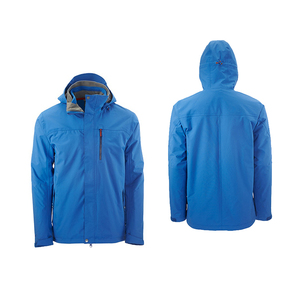 Veste Softshell Noire à Capuche avec Fermeture Éclair, Résistante à l'Eau, Vêtement d'Extérieur Coupe Classique, Vêtement d'Hiver - Product Image 6