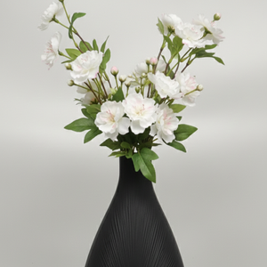 Luxury Sunburst Textured <b>Matte</b> Black Metal Vase Elegant Handcrafted Modern Home Decor <b>Table</b> Centerpiece Single Unit Only - Product Image 2